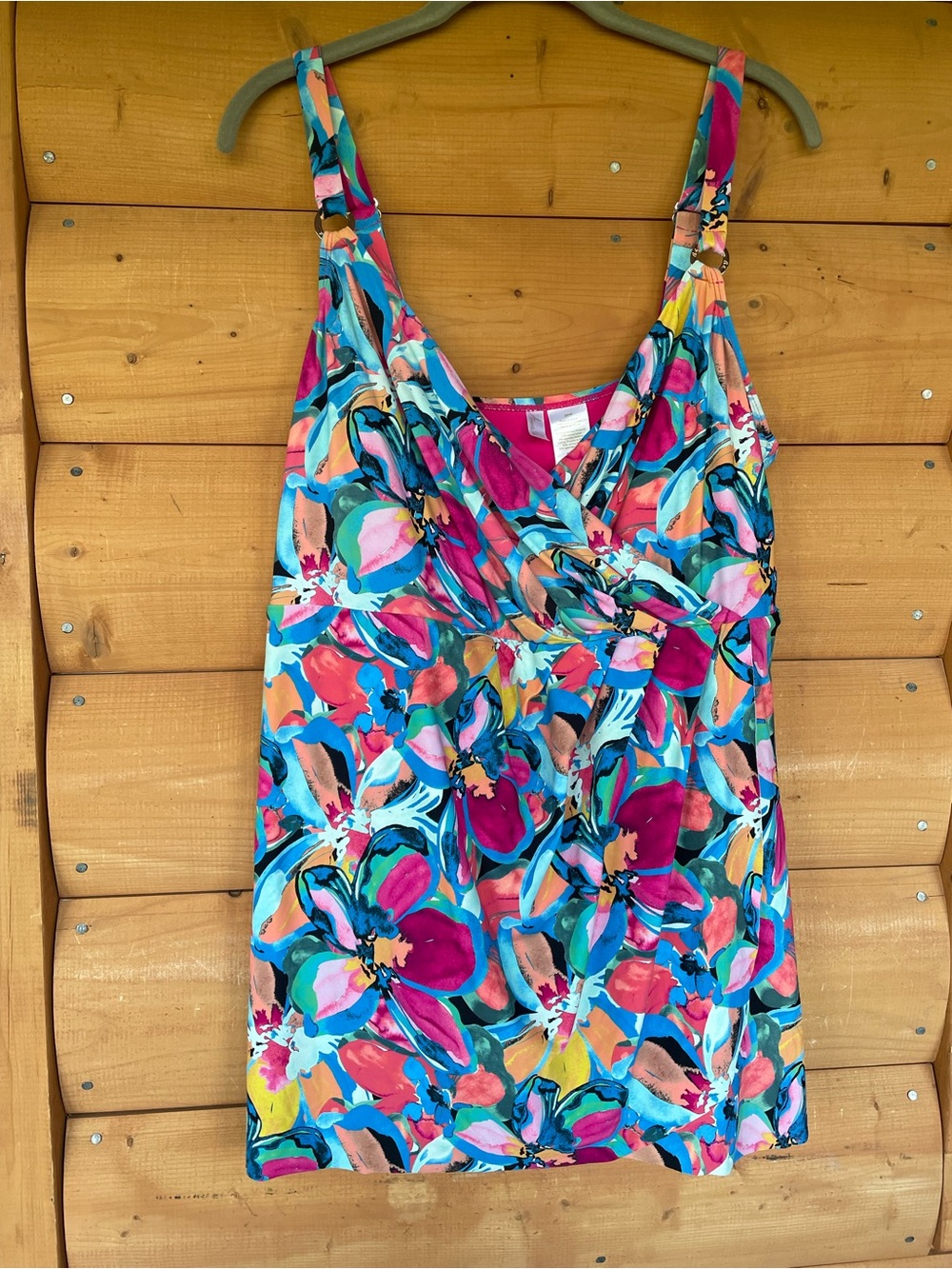 Anne Cole Swimdress Swimsuit Pink and Blue Floral Plus Size 20W